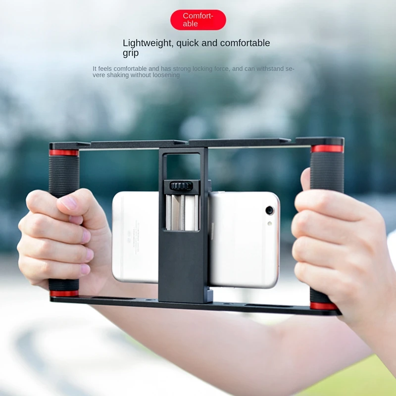 สมาร์ทโฟนวิดีโอ Rig Cage Mount Holder Handle Grip สําหรับโทรศัพท์มือถือ Filmmaking Videomaker