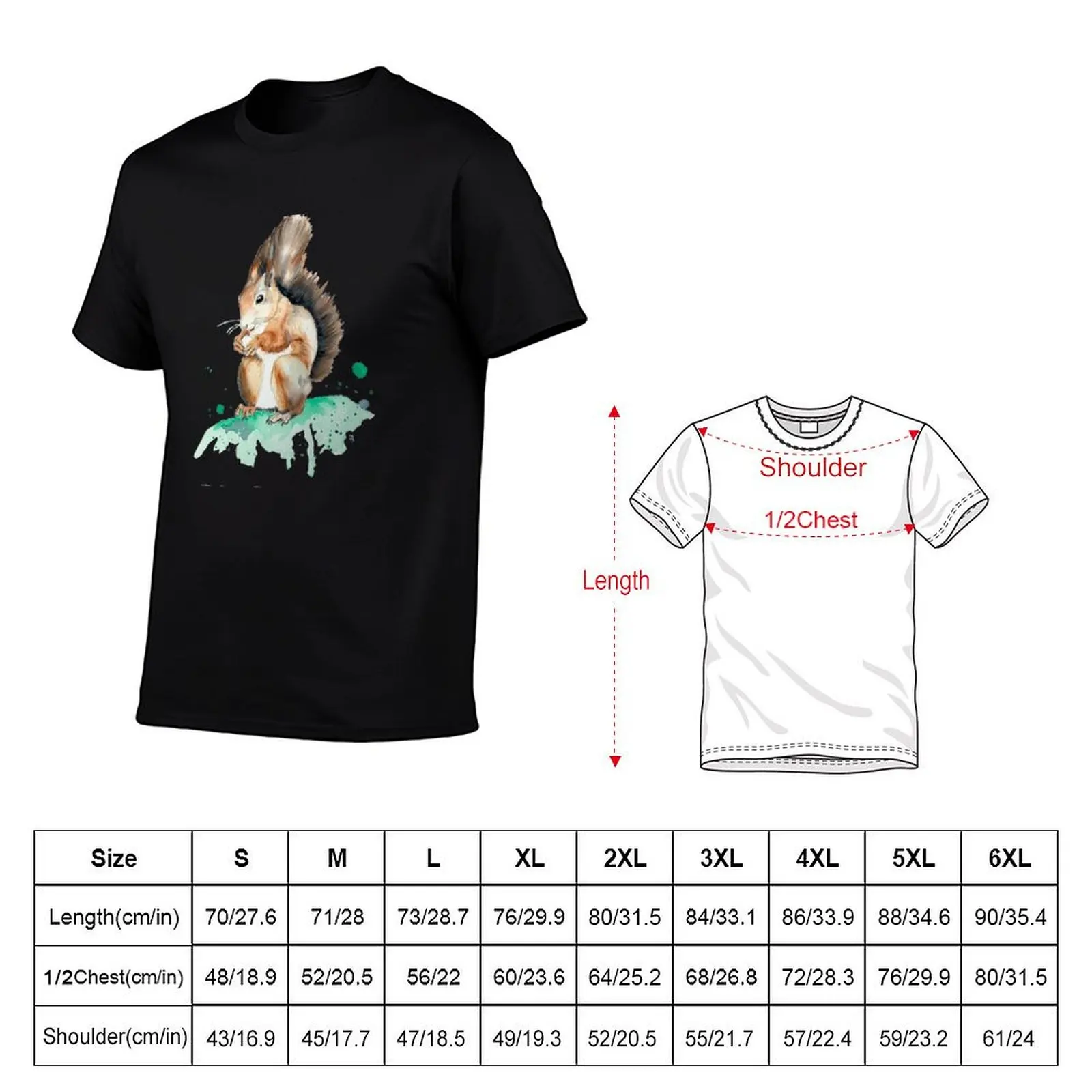 Cute Squirrel Greeting Card T-Shirt funny shirt cotton custom t-shirts mens t shirts pack
