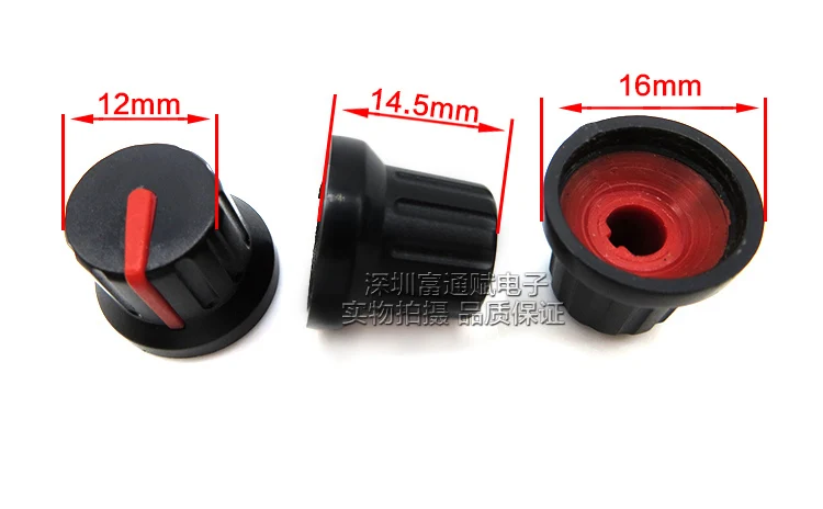 YYT 10PCS 16mm*14.5MM plastic knob with 5MM shaft diameter half shaft potentiometer encoder inner hole 4mm*5mm