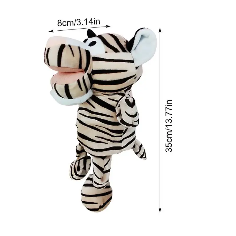 Fantoche de mão para crianças, boneca de fantoche de contar histórias para show, teatro, bonecas de animais macios, cesta para aniversário, feriado, natal