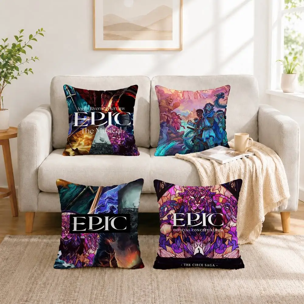 E-Epic The Musical Square Double-Sided printed Pillow Case Bedroom Bedside Pillow Sofa Cushion Cover Gift