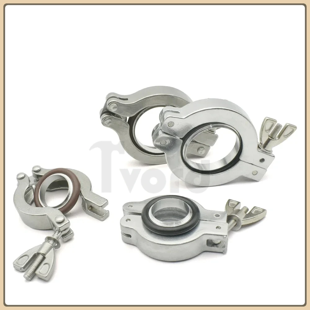 

KF16 KF25 KF40 KF50 Aluminum KF Vacuum Clamps 304 Stainless Steel KF Vacuum Clamps With Or Without Brackets+NBR/FKM O-rings