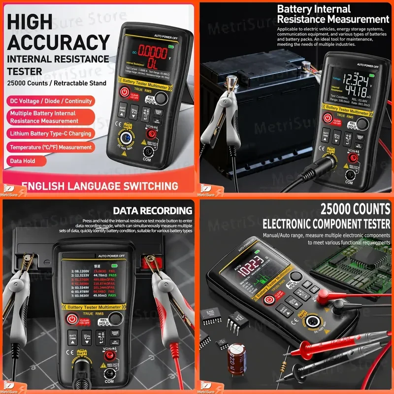 Digital Capacitance Meter Multimeter with Auto Range Capacitance Tester Resistance Continuity Diode Test Voltage
