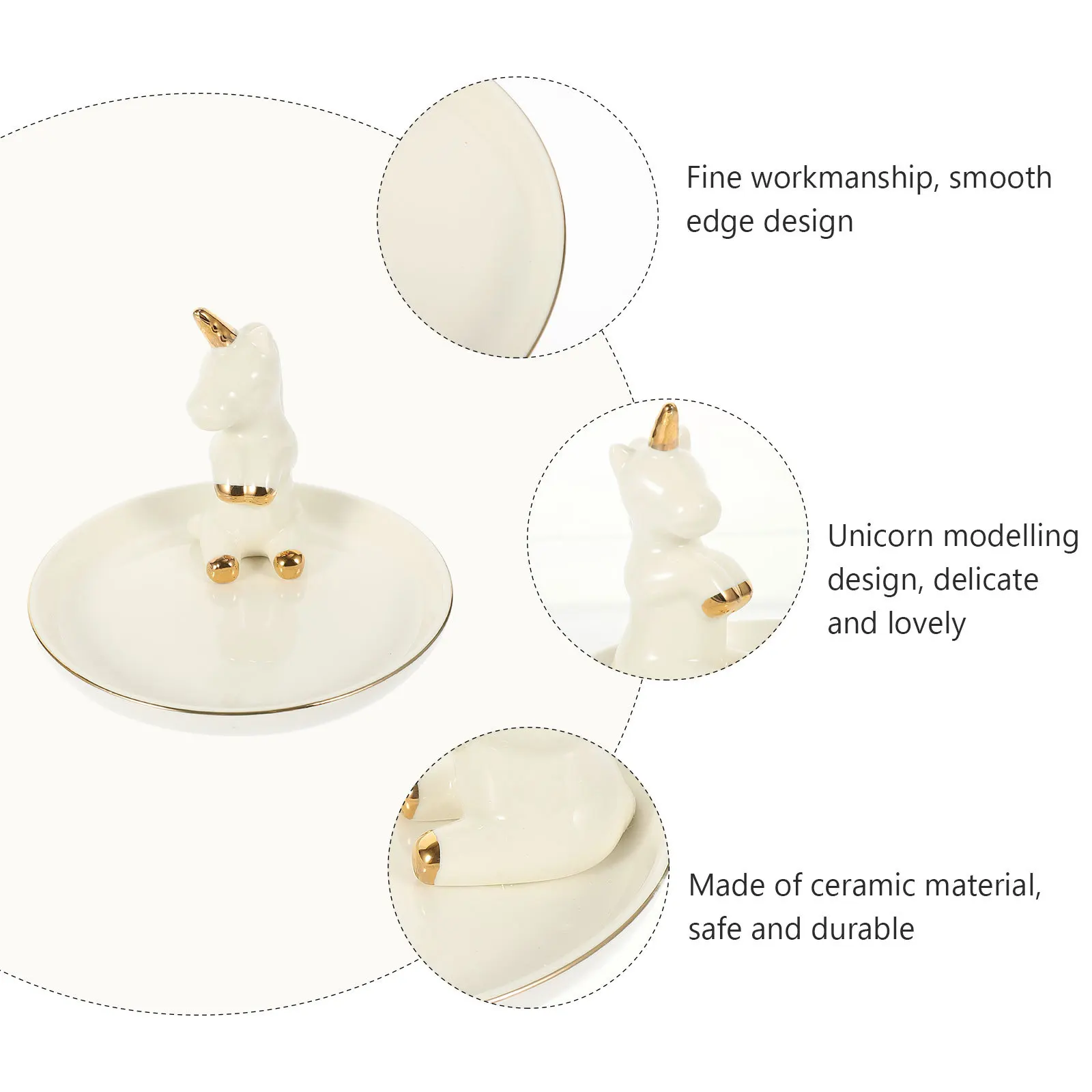 

Ceramic Jewelry Tray Decorative Organizer Multi-Function Storage Accessory Home Hotel Display Elegant Chic Gift Women