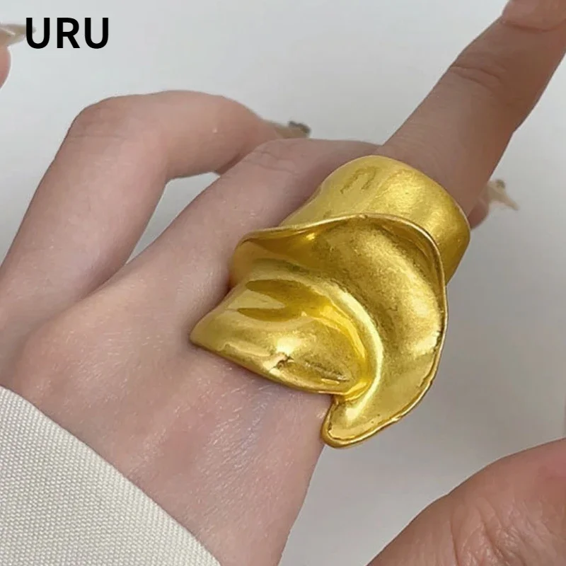 Anillos irregulares de Metal grandes para mujer, Joyería Moderna, diseño europeo y americano, regalos de fiesta, accesorios exagerados, superventas