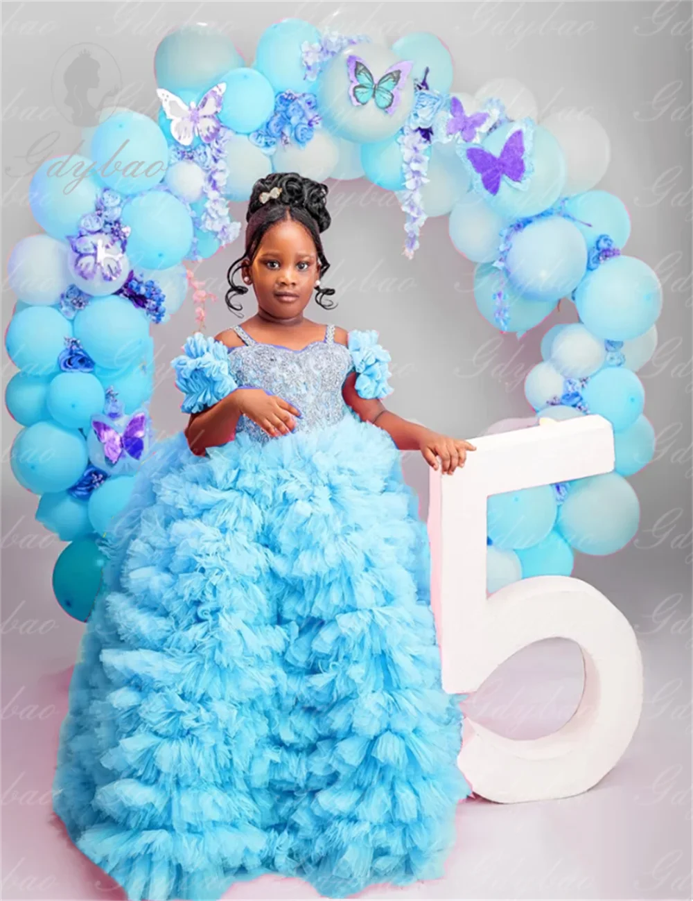 Customized RufflesThin Flower Girl Princess Dress Bow Pink Crystals Rhinestones Beads Pageant Thin Shoulder Strap Cute Birthday