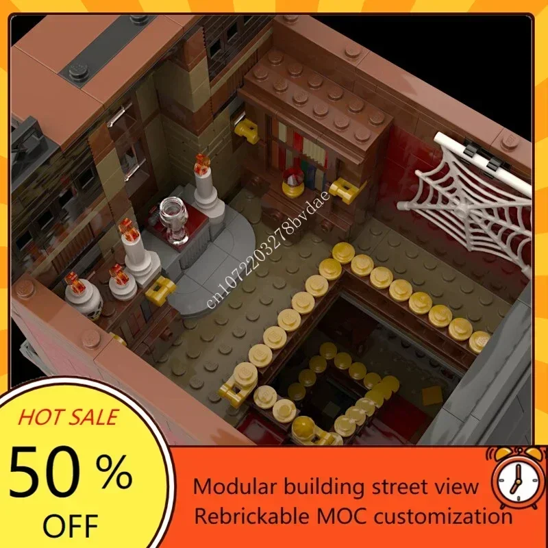 Vlad Brickula Mansion Modulare MOC Vista stradale creativa Modello Building Blocks Architettura Educazione fai da te Modello di assemblaggio Giocattoli Regalo