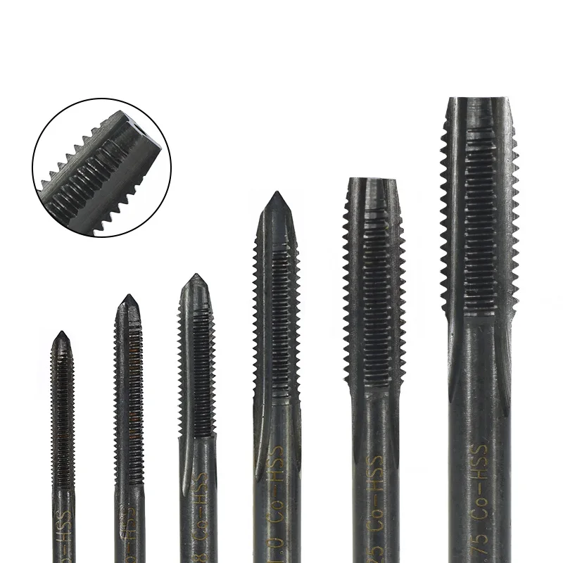 Nitrided HSS Straight Flute Machine Tap M0.8-M30, Right Rotation for Internal Thread Tapping Tool in Machine Tools
