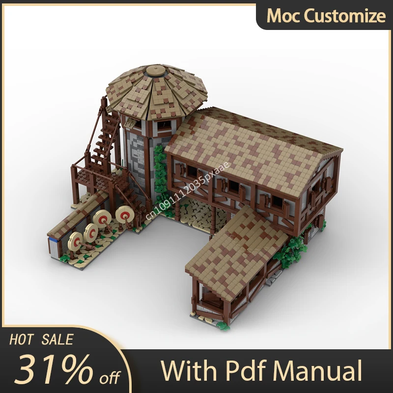 Moc Age of Empires Game Scenario Architecture Model Modular Castle Building Blocks Assembly Bricks Toys Kids Educational Gifts