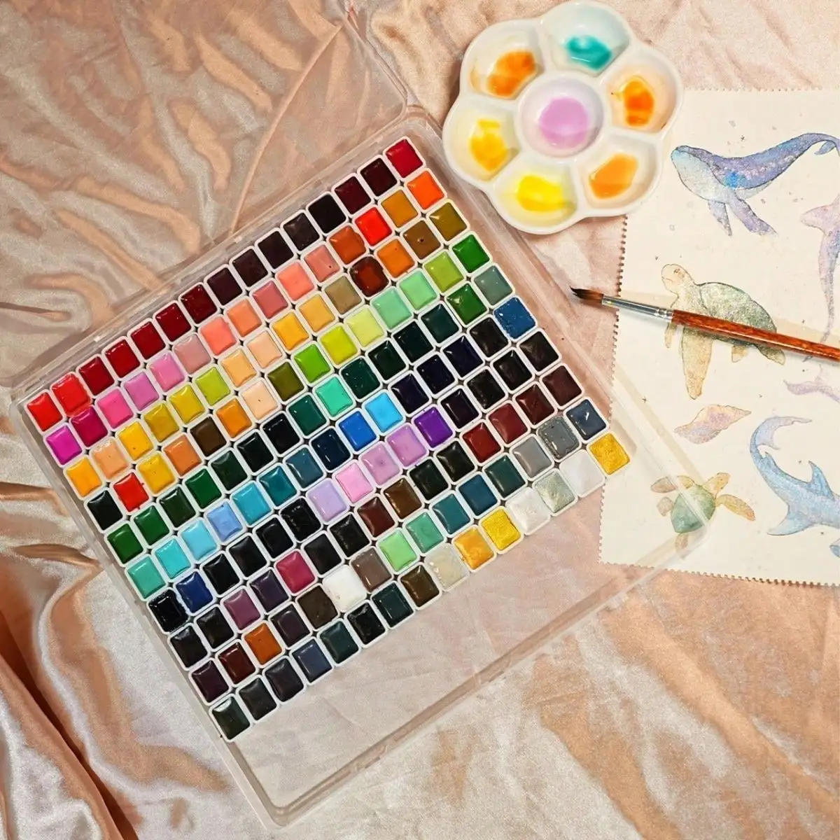 

Набор акварельных красок, 150 цветов, профессиональные художественные принадлежности для художников, для рисования для взрослых, нетоксичные, перламутровые краски