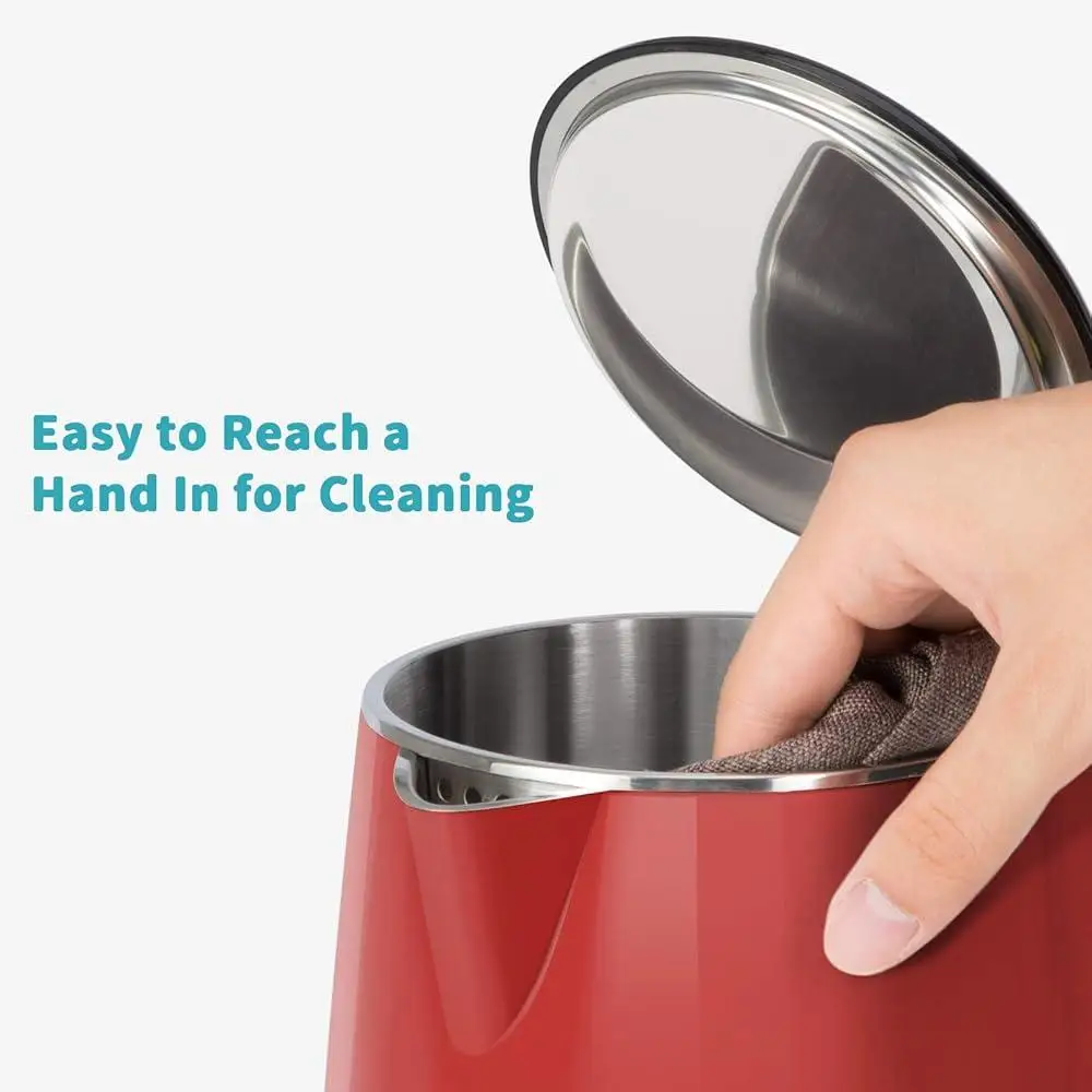 กาต้มน้ําไฟฟ้าสแตนเลสผนังคู่ปิดอัตโนมัติต้ม-แห้งป้องกัน 1.8Qt BPA ฟรีเดือดเร็วปลอดภัยใช้ประหยัดพลังงาน