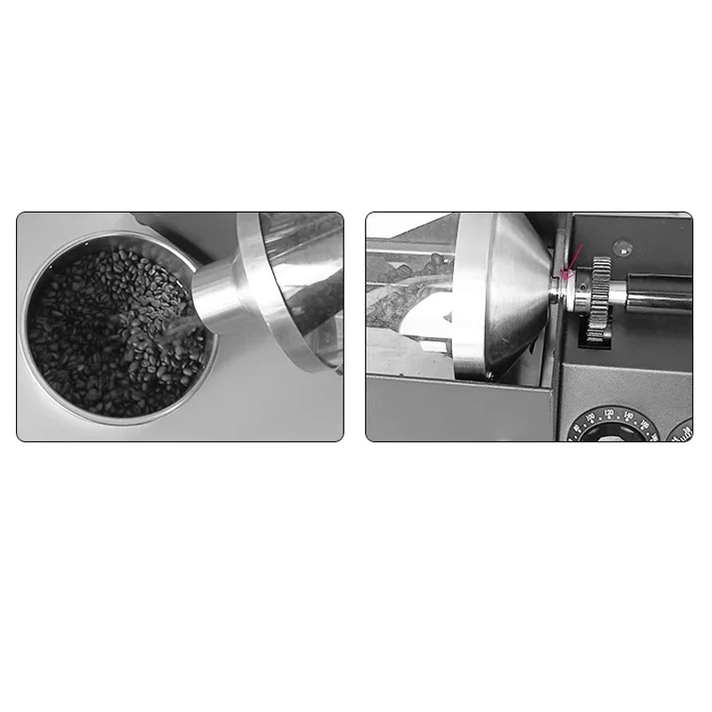 Обжарка кофейных зерен с регулируемой температурой, автоматическая стеклянная пекарь для кофейных зерен с таймером для кунжута соевых бобов