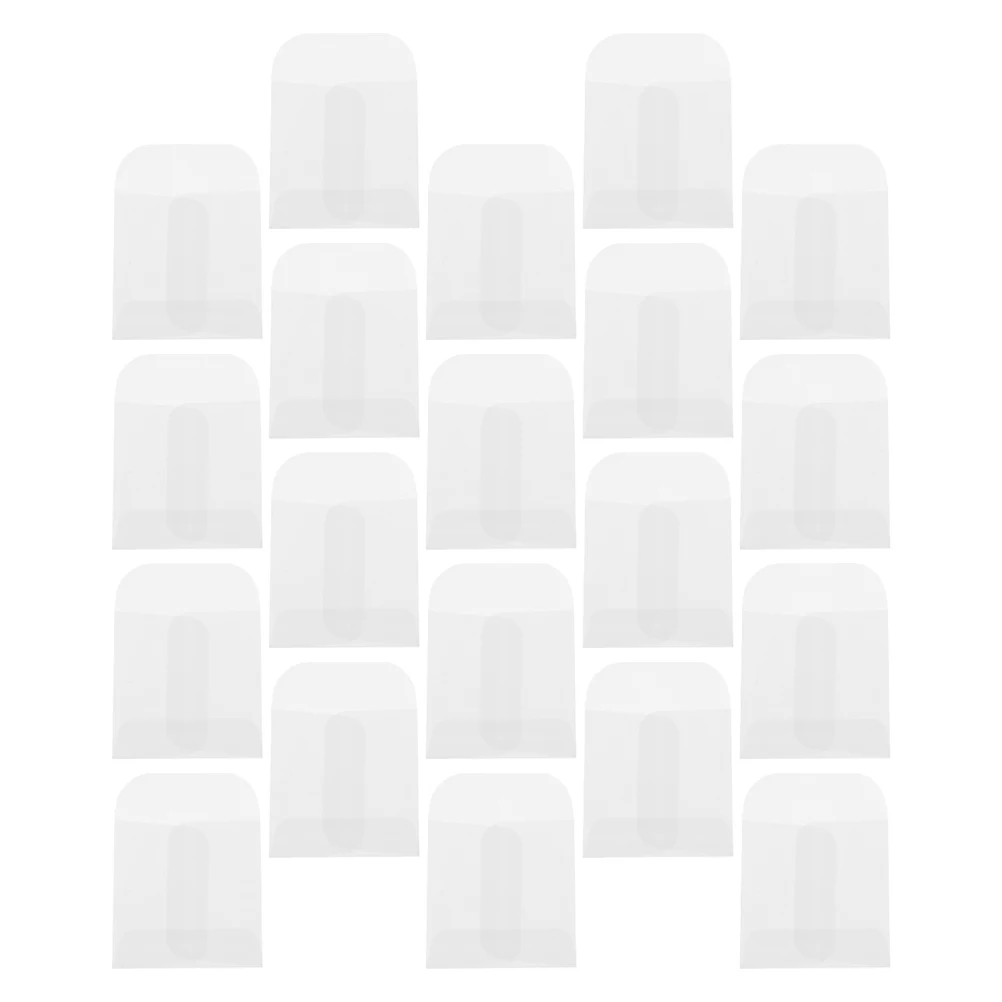

50pcs Clear Transparent Paper Envelopes Jewelry Storage Bags For Earrings Packaging Treat Snack Party Favors Cookie Organizer