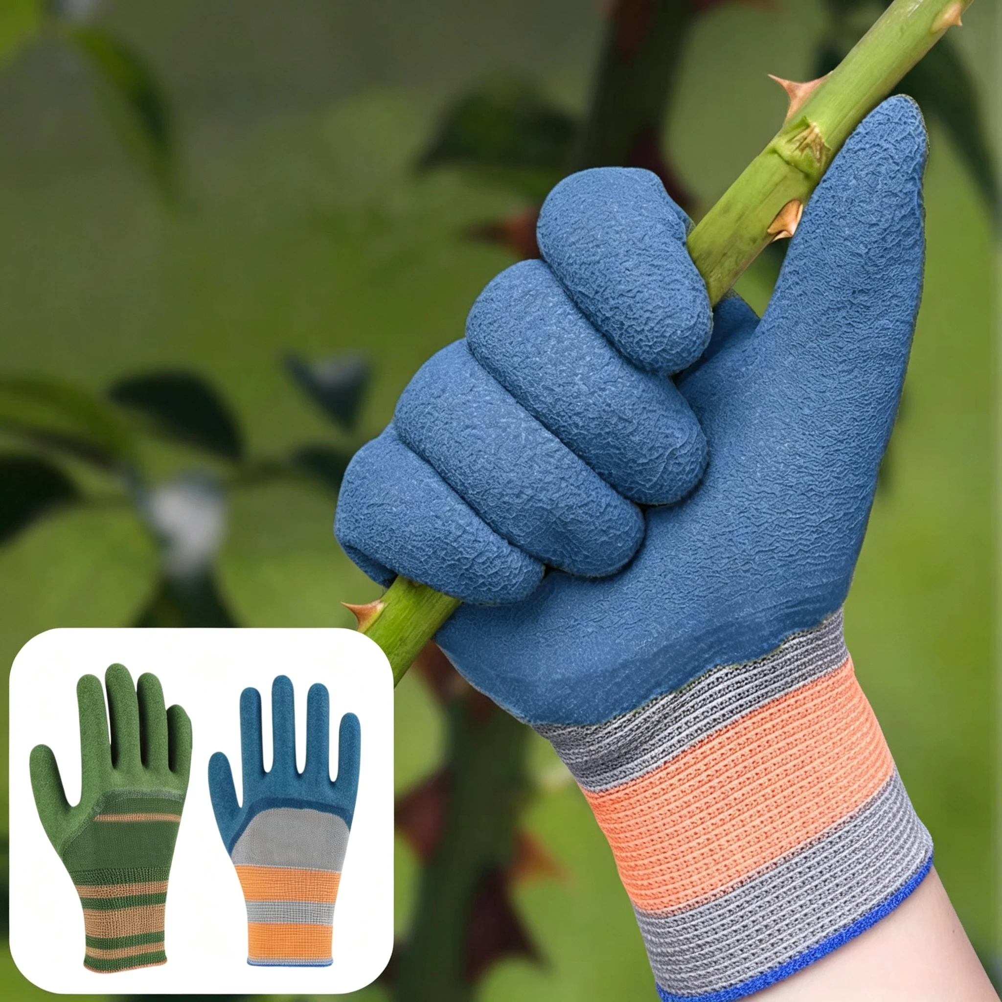 24cm Thorn Proof Waterproof Latex Gardening Gloves Anti-stab Work Gloves for Rose Pruning,Grass Cutting,Florist Landscaping