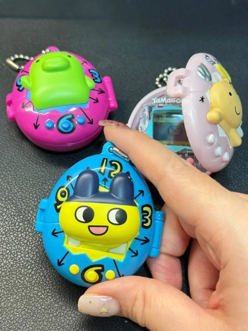 In Stock Bandai Tamagotchi Storage Box Charm Set P1 P2 Hanging Collecton Decorations Keychains Ornaments Model Toy Gifts