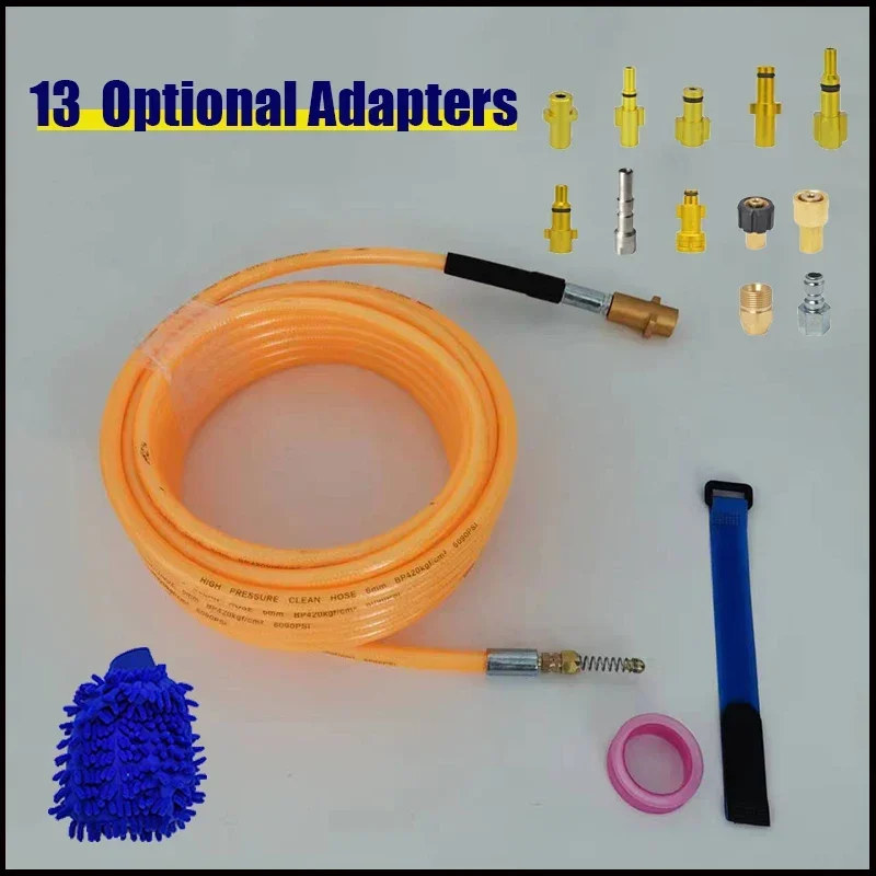 

13 Optional Adapters High pressure Washer Sewer Drain Water Cleaning Hose Car Washer Pipe Cleaning Kit For Karcher Lavor Nilfisk
