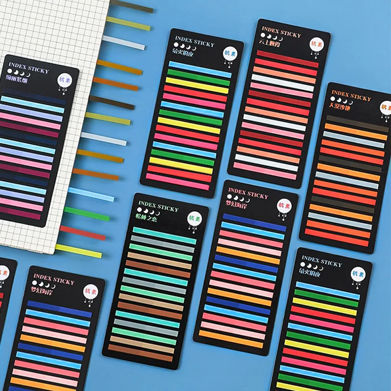 300 Sheets Colorful Ultra-Fine Index Stickers  Memo Pad Transparent Key Mark Sticky Notes PET Waterproof Message-Leaving Sticky