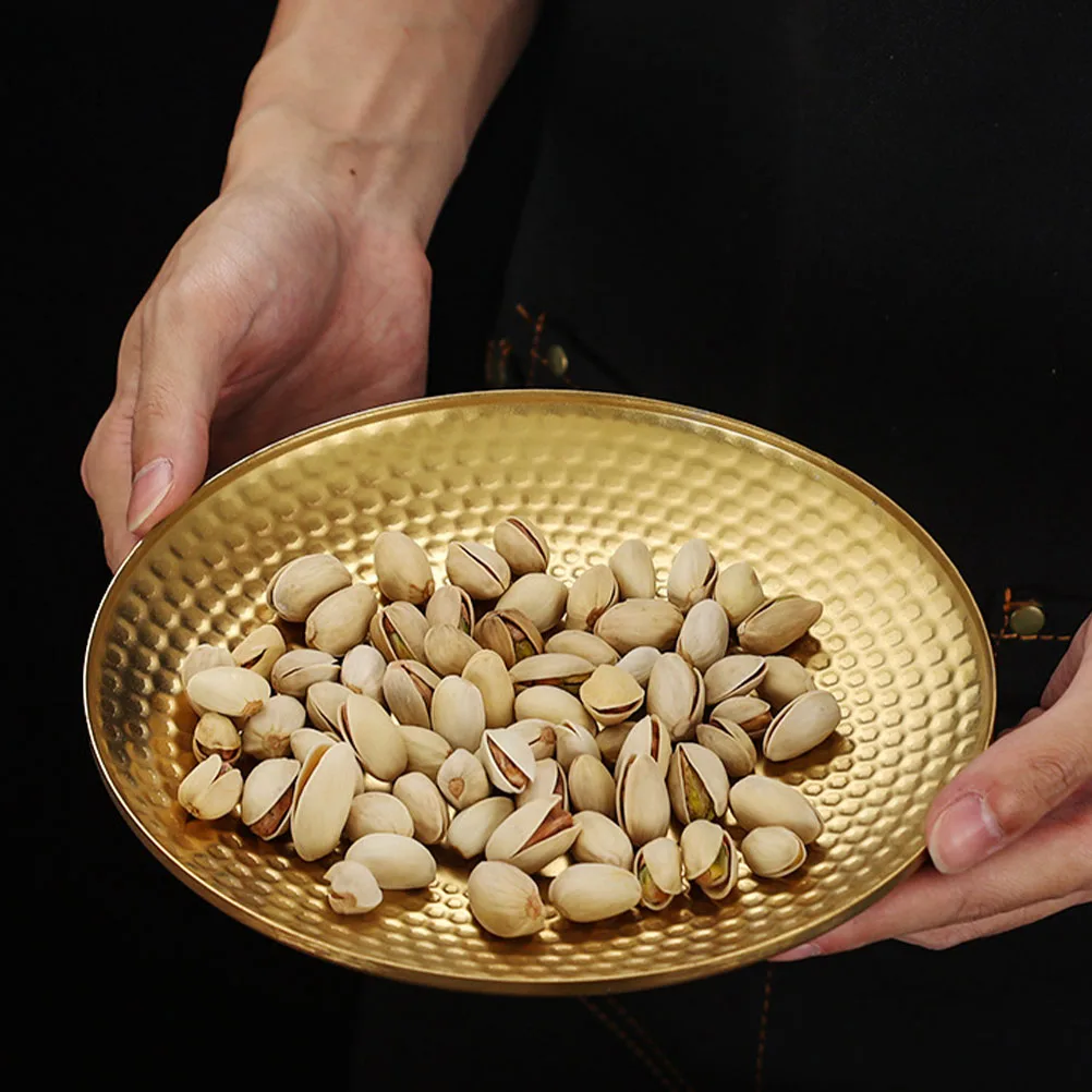 

Fruit Tray Platter Stainless Steel Round Serving Dish For Dessert Dry Fruit Party Camping Outdoor Dining Tableware
