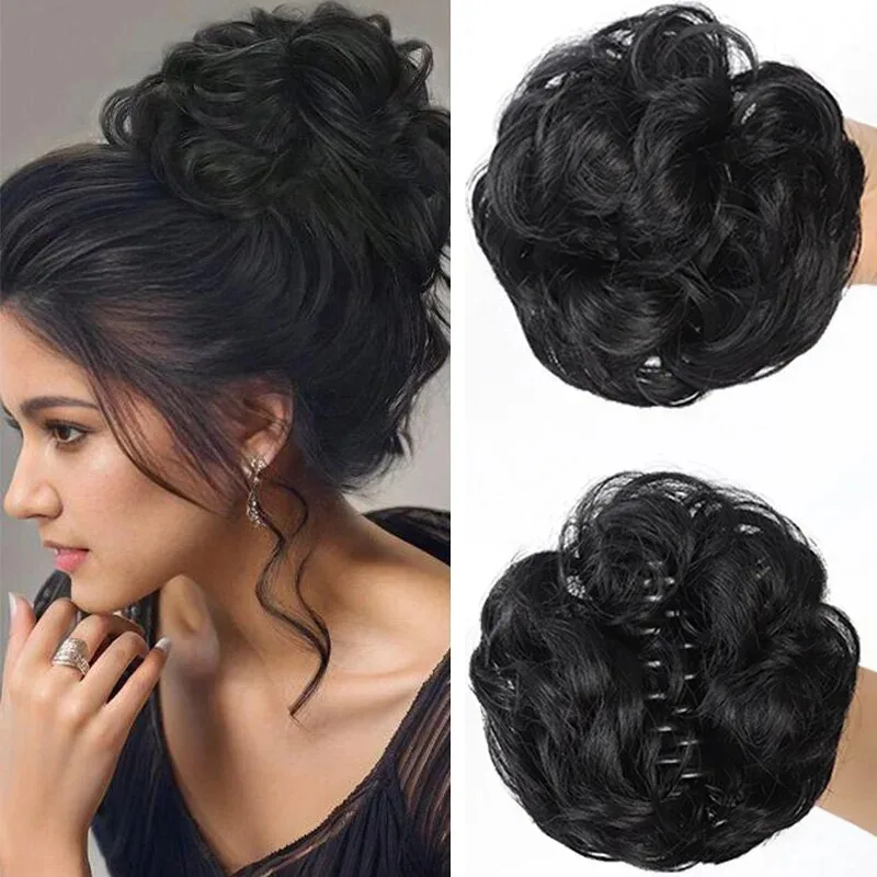 Get the Perfect Messy Bun with Our Curly Wavy Claw Clip Wig Extensions for Only .62