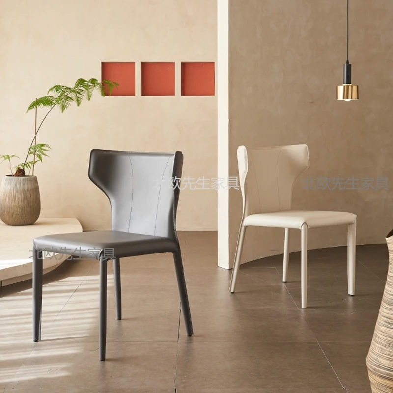 Nordic Luxury Dining Chairs Modern Minimalist Designer Grey Dining Chair European Party Sillas Para Sala De Estar Furniture