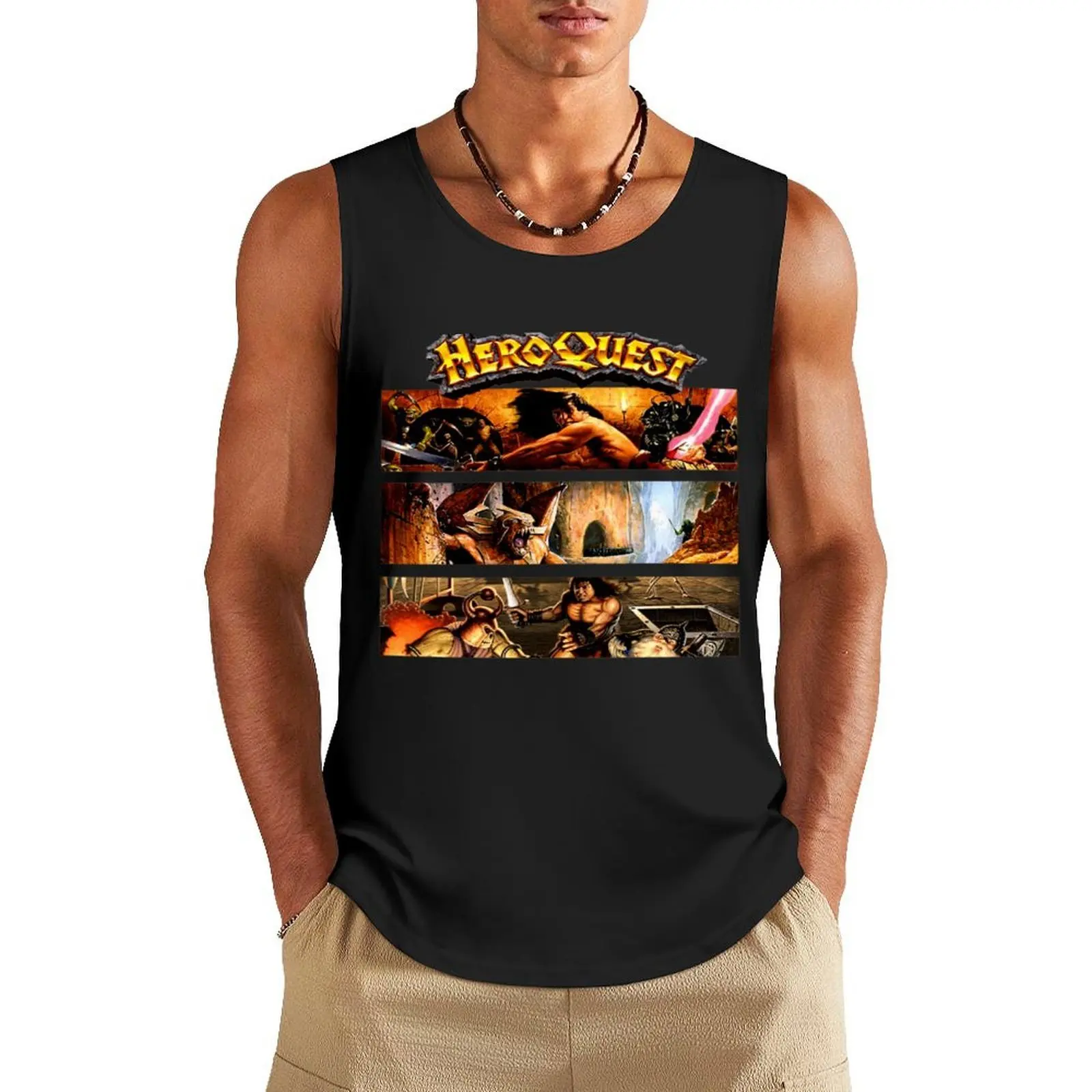 

heroquest 90s Tank Top Men's summer clothes anime Men's t shirt