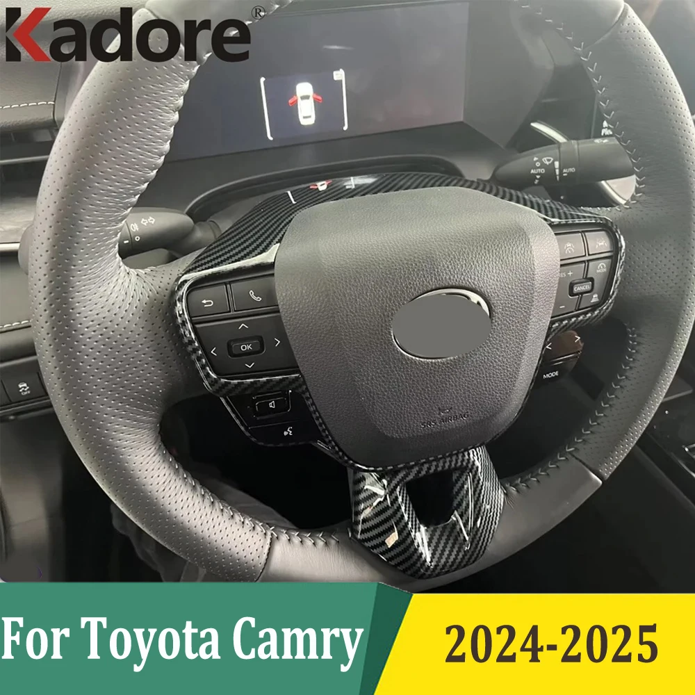 

Накладка на руль для Toyota Camry 2024 2025, стикер для отделки автомобильного стайлинга, аксессуары для интерьера из АБС-углеродного волокна