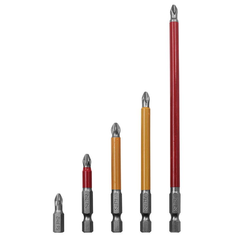 Từ Tính Chuôi Lục Giác Chống Trơn Trượt Dài Đạt Điện Tua Vít Bit Độ Chính Xác PH2 Đơn Phillips/Đeo Chéo Đầu Dụng Cụ Điện