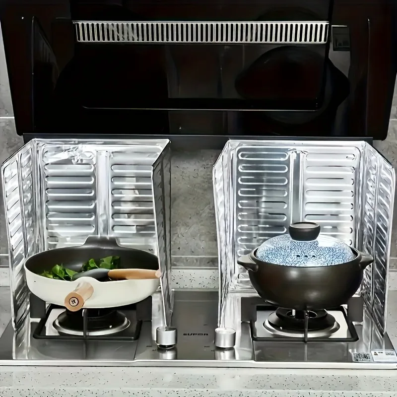 Kitchen stir-fry oil-proof baffle, domestic cooktop gas cooker splash-proof heat-proof plate, overflow protection device