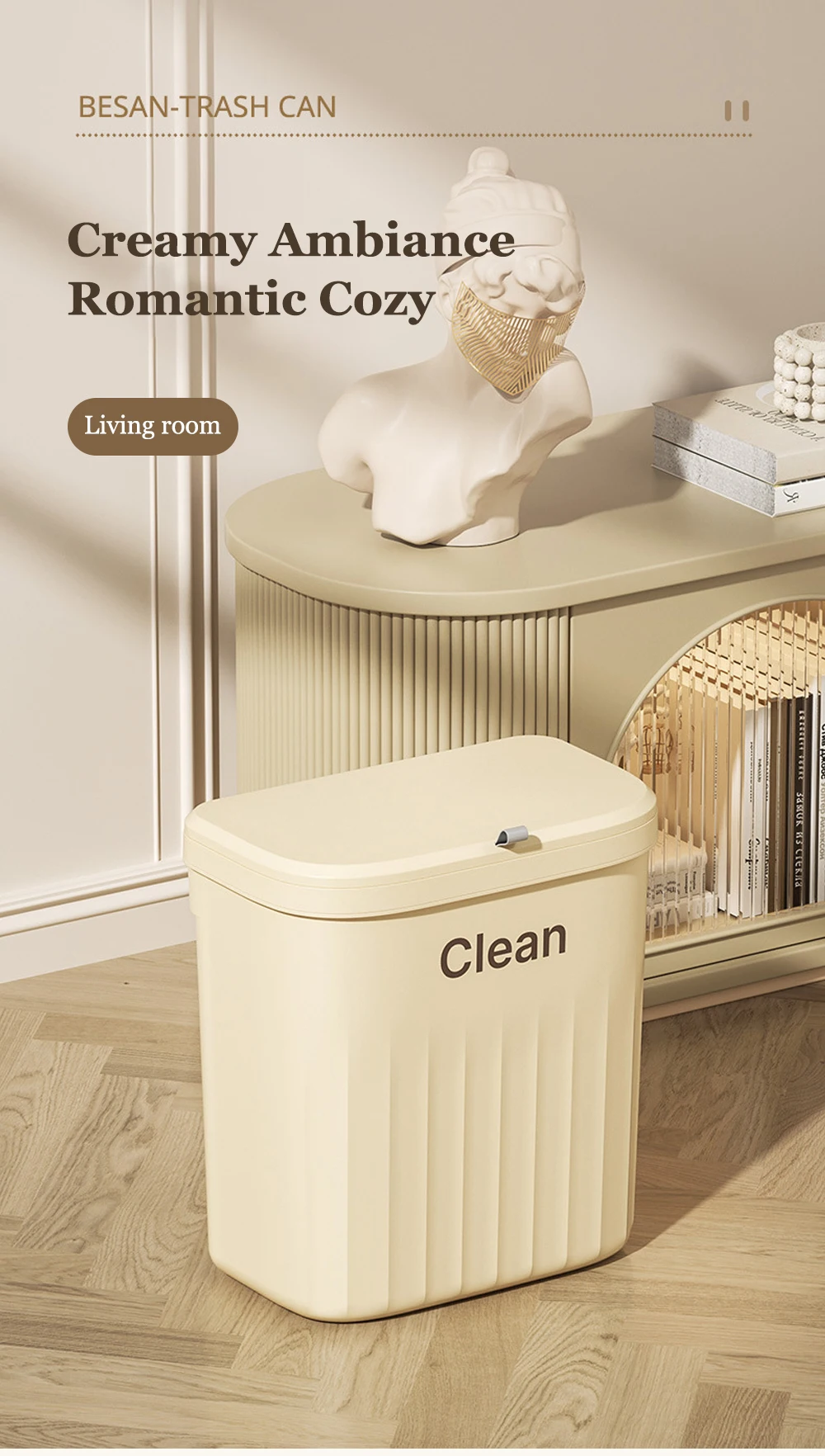 8.5/12L Hanging Trash Can For Kitchen Cabinet Door Wall Mounted Recycling Garbage Basket with Lid Bathroom Kitchen Accessories