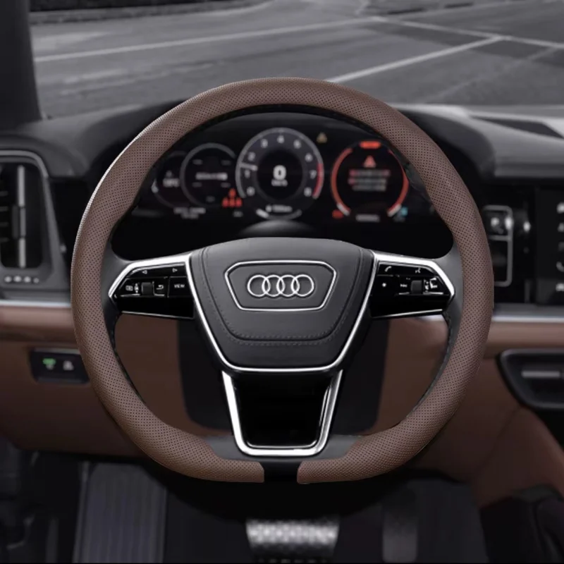 

Leather Car Steering Wheel Cover For Audi A1 A2 A3 A4 A5 A6 A7 A8 Q2 Q3 Q5 Q7 S1 S2 S3 S5 S6 Sportback Avant Aoto Accessories