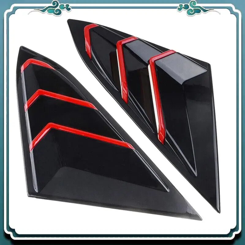 

Premium For Honda Civic 2016-2021 Sedan Rear Side Vent Quarter Window Louver Cover Triangular Window Trim Gloss Black Red
