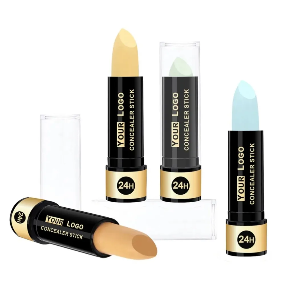 Etichetta privata Logo personalizzato Tubo per rossetto nero opaco Correttore Stick Controllo olio Correttore impermeabile duraturo Trucco snellente