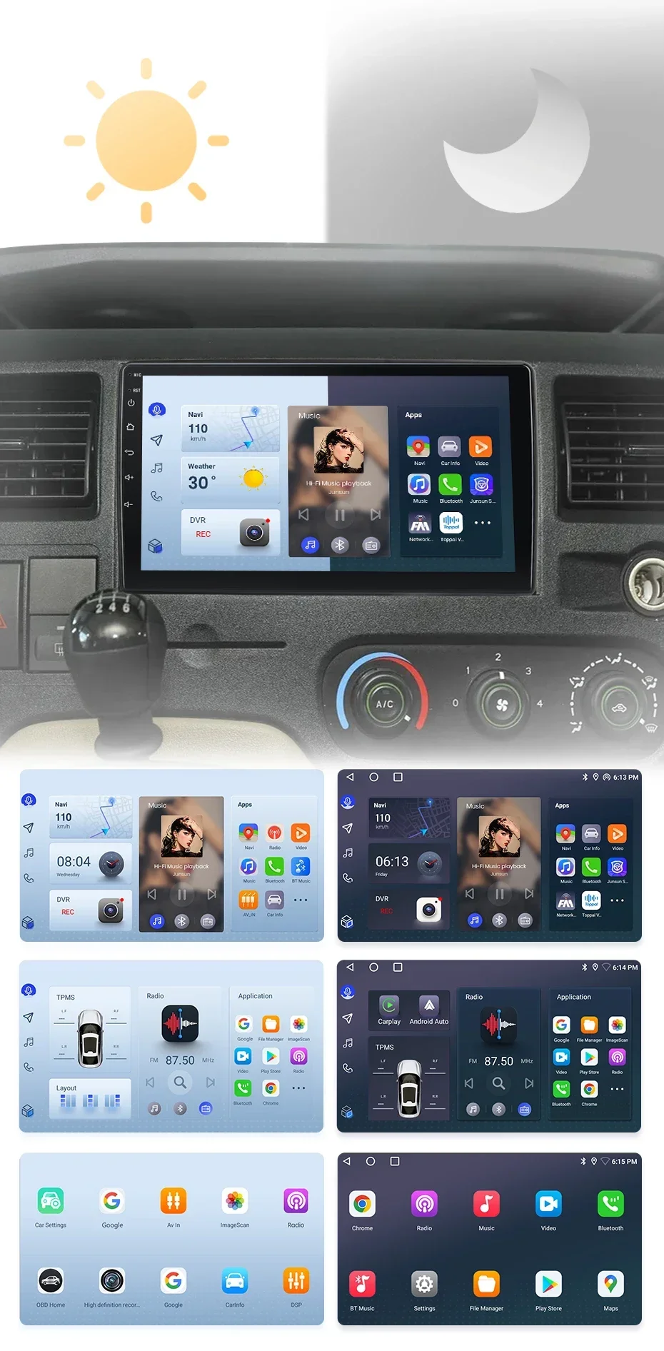 Junsun drahtlose carplay android auto radio für ford new transit 2019-auto intelligente systeme rds bt dsp 2 din autoradio – Detail 6