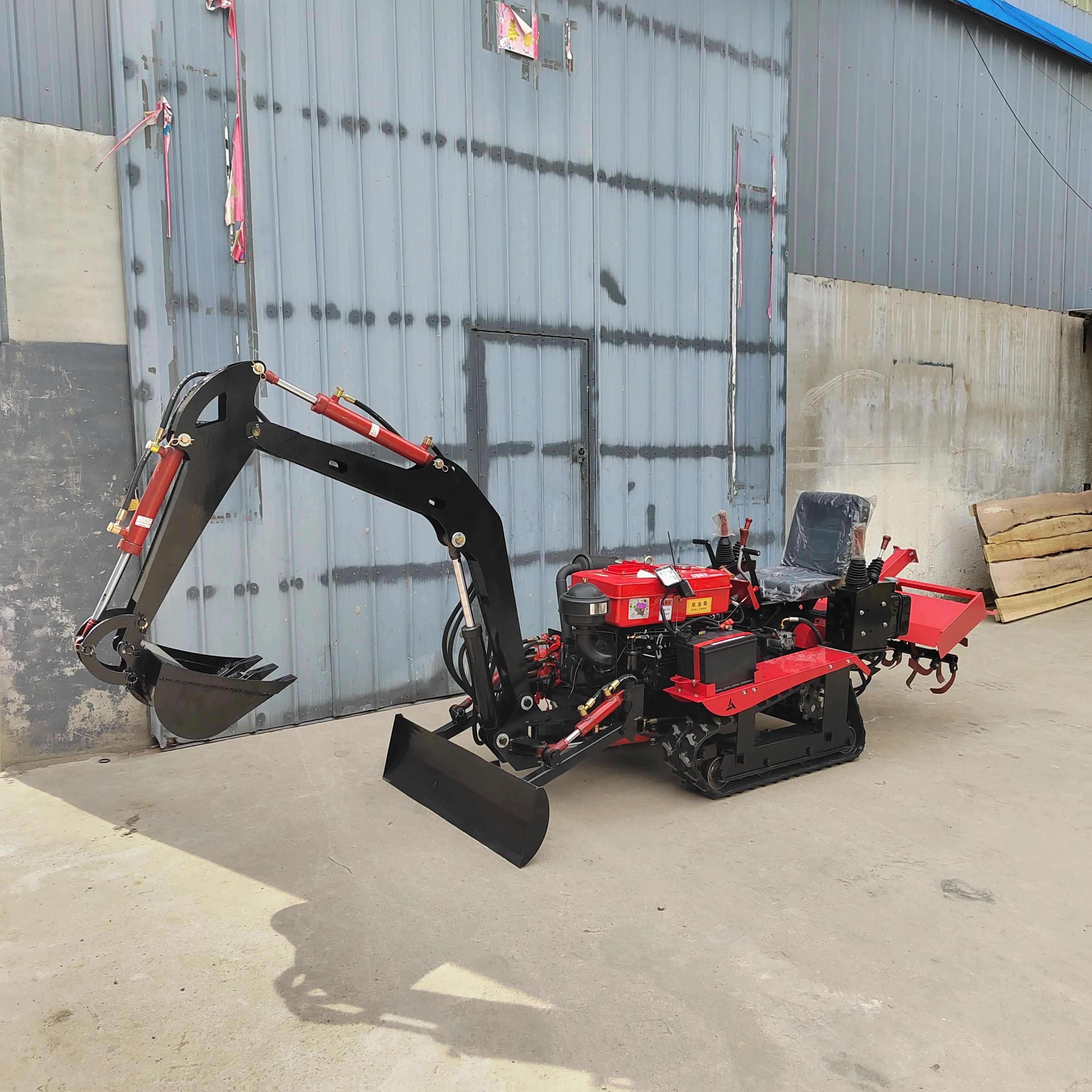 Hot Sale 25Hp35hp Diesel Agricultural Orchard Multi-Functional Rotary Riding Crawler Cultivator Micro Tiller view 4