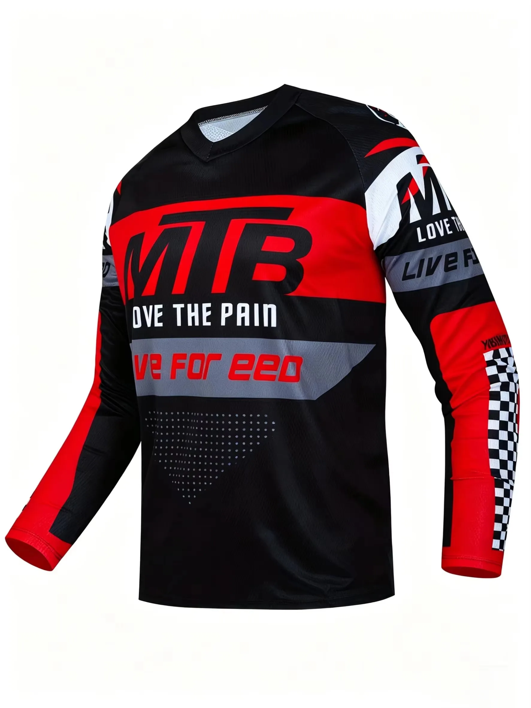 New Arrivals Unisex Abstract Graphic V Neck Long Sleeve Jersey Unisex Motocross T-shirt For Off-road Dirt Bike Downhill Riding