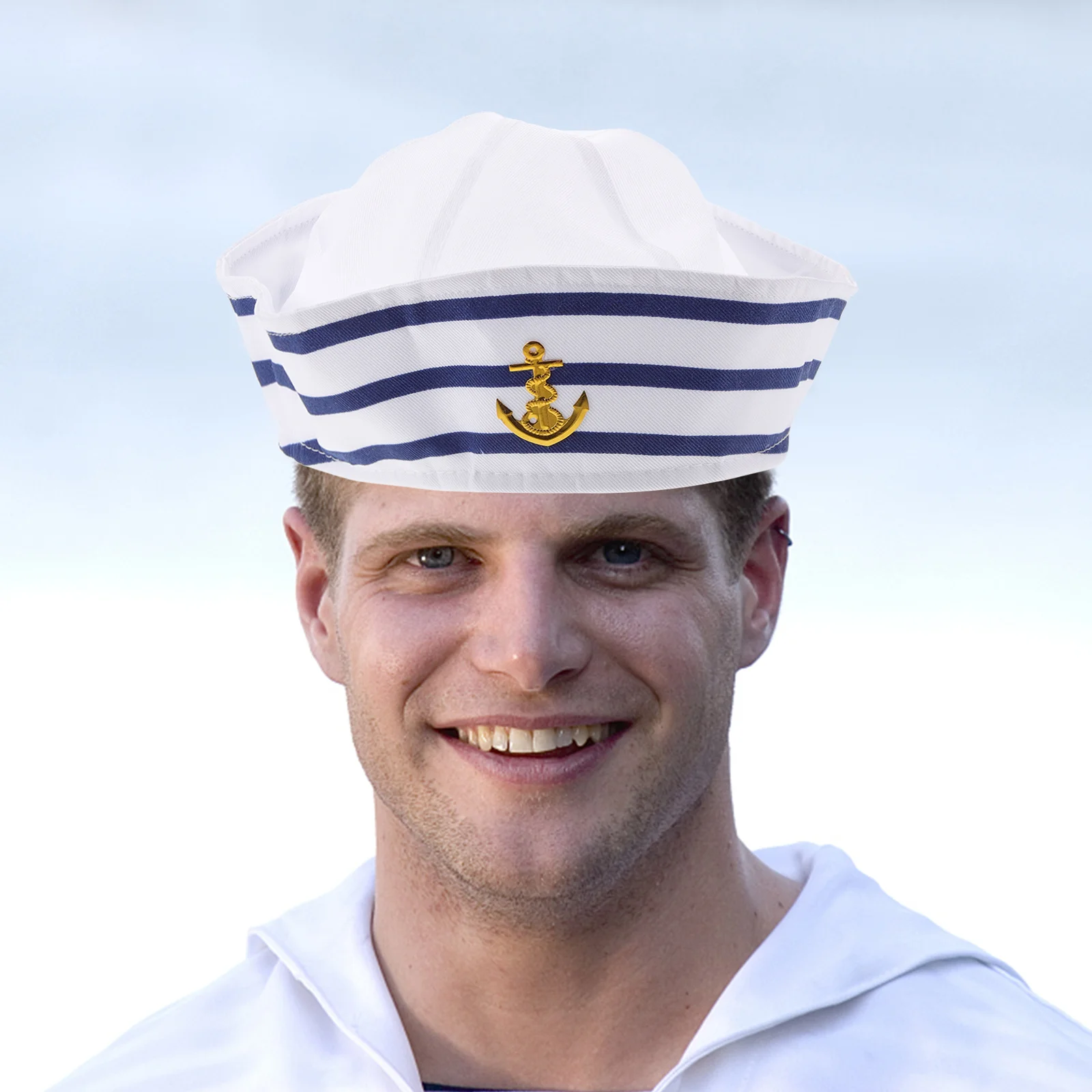 Sombrero de capitán de tela para hombre y mujer, sombreros de marinero ajustables, elegantes, para fiesta, Cosplay, disfraz de barco, accesorios de moda, 2 uds.