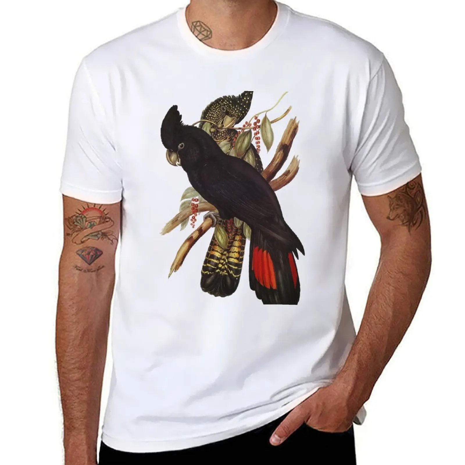 

Red Tailed and Yellow Tailed Black Cockatoo T-Shirt quick drying anime t shirts blue archive tshirts for men