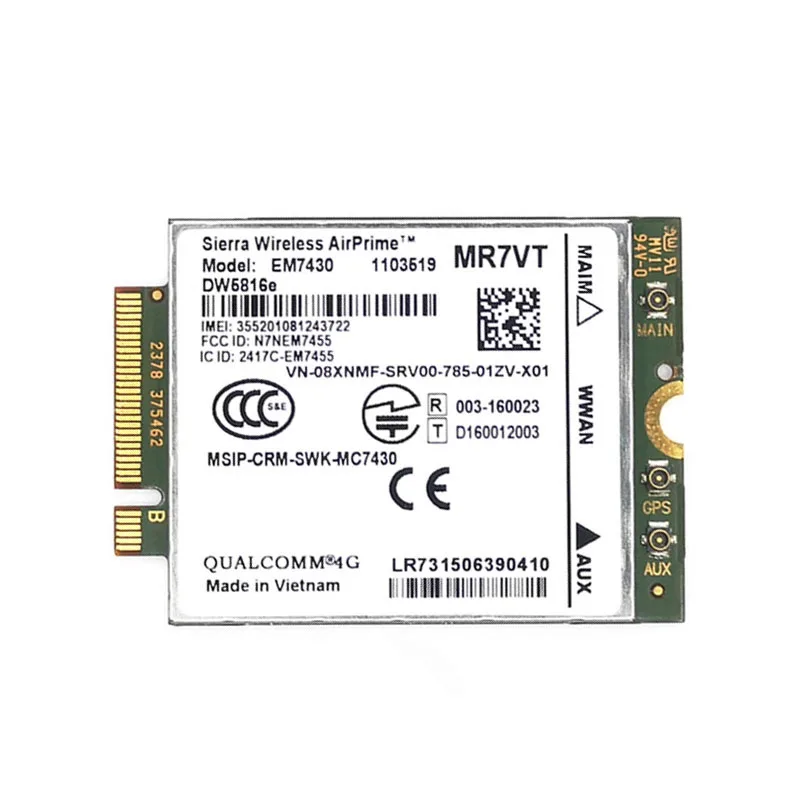 EM7430 DW5816e GOBI6000 4G LTE module DW5816 for Dell Latitude 7280 7285 7290 7389 7390 7480 7490 E7470 Cat6 DW5811e