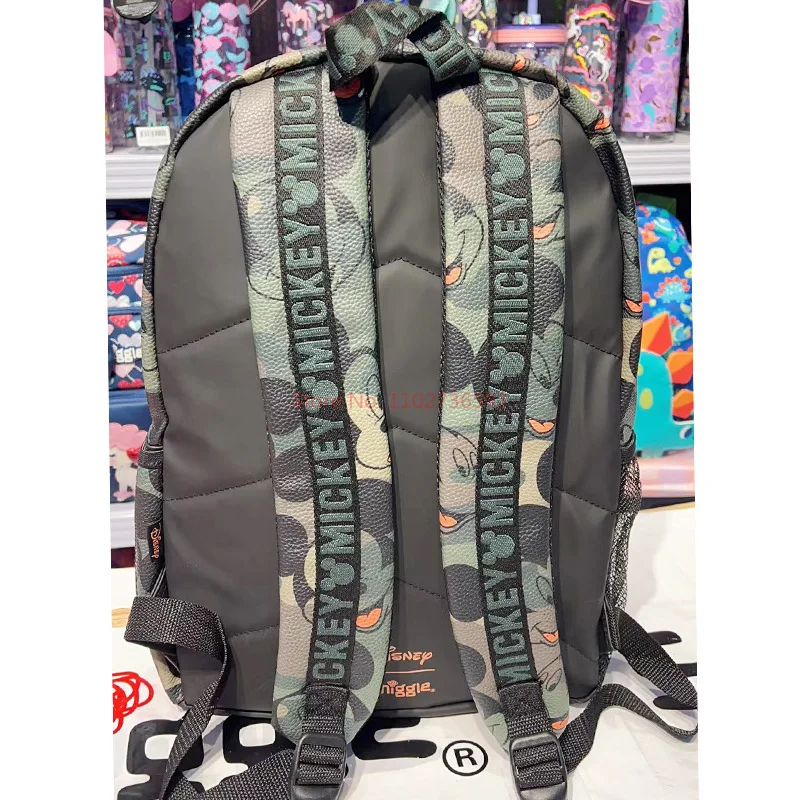 New Genuine Australian Smiggle Schoolbag Cute Army Green Mickey Student Children\'s Large Capacity Backpack Meal Bag Student Gift