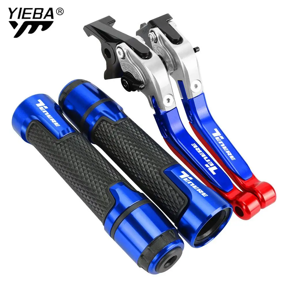

2023 TENER700 Motorcycle Parts Adjustable Brake Clutch Levers Handbar End Grips FOR YAMAHA TENERE 700 900 2019 2020 2021 2022