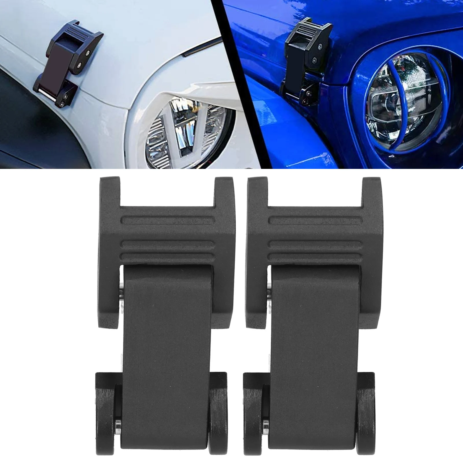 Engine Hood  Lock Buckle Kit Aluminum Alloy Black Fit for  /  Hood  Lock Hood Latches Catch Kit