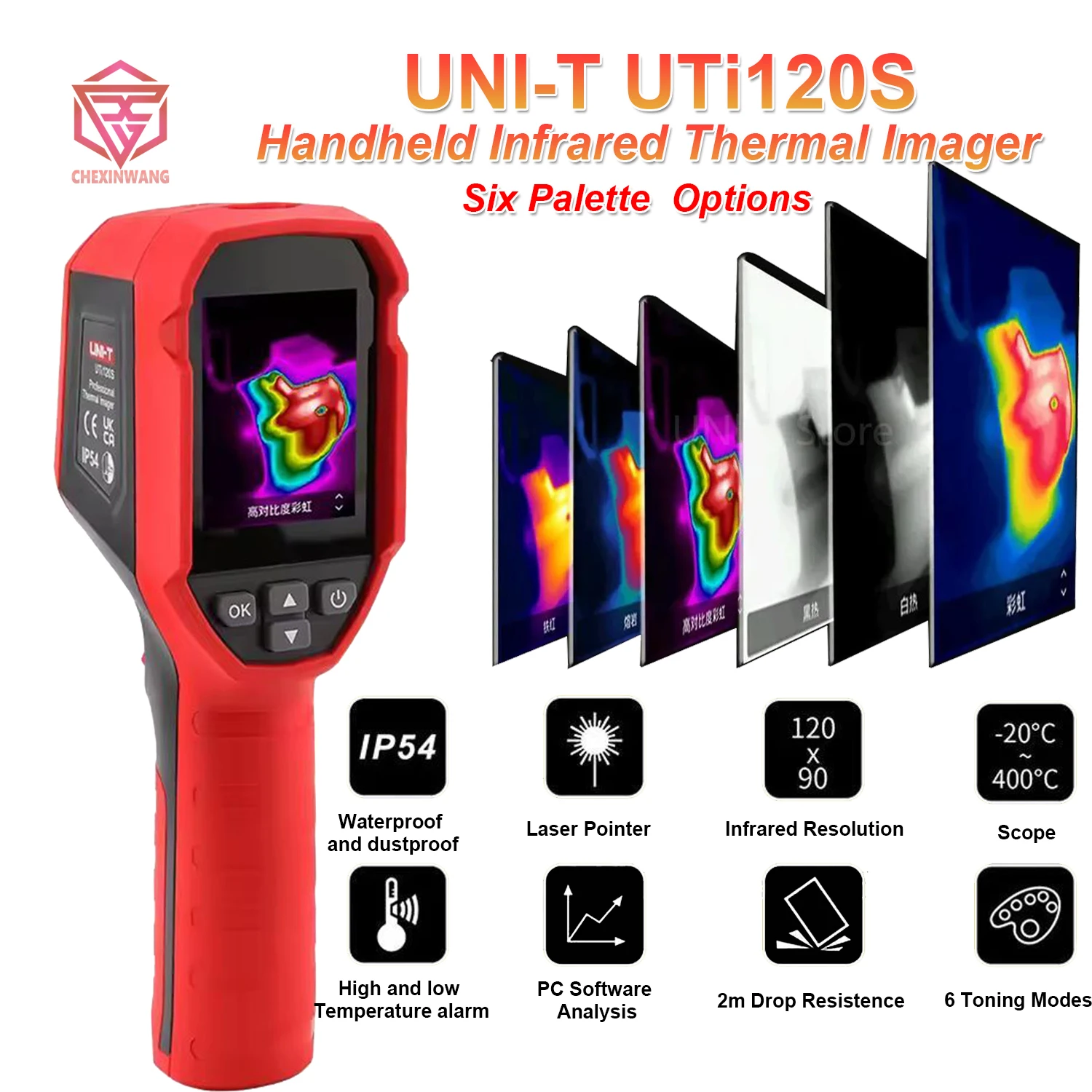 

UTi120S Handheld Infrared Thermal Imager 10800 Infrared Piexels Industrial Thermal Imaging Camera Digital Infrared Thermometer