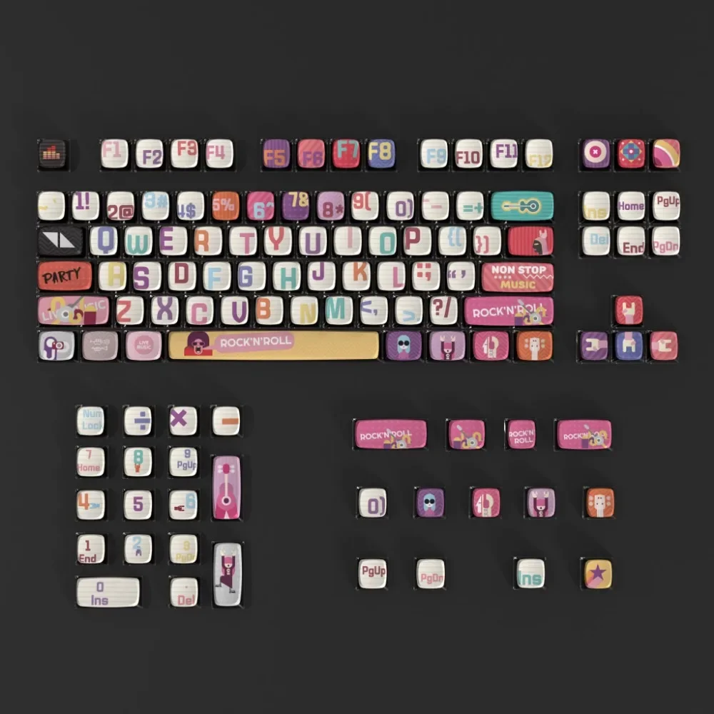 

PIIFOX Infinity Tune Concept Transparent PBT ASA Profile Keycaps Skin Milk Heat Sublimation Double 117 Keys Keyboard Replacement