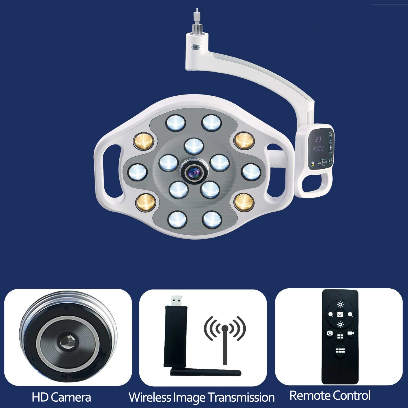 LED Dental Oral Lamp with Camera Wireless Transmission HD Video Recording 15 LEDs Dental Equipments for Clinic Implant Surgery