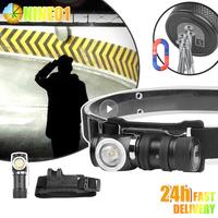 Mini Multifunction LED Headlamp USB C Rechargeable Head Flashlight With Strong Magnet Cap Clip Light For Fishing Camping Light