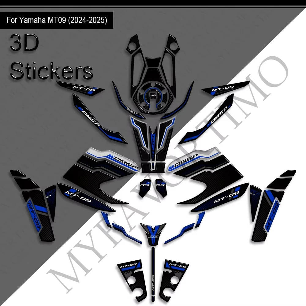 Мотоциклетная накладка на бак, ручки, наколенники, защита обтекателя, комплект наклеек на крыло для Yamaha MT-09 MT09 MT 09 SP 2024 2025