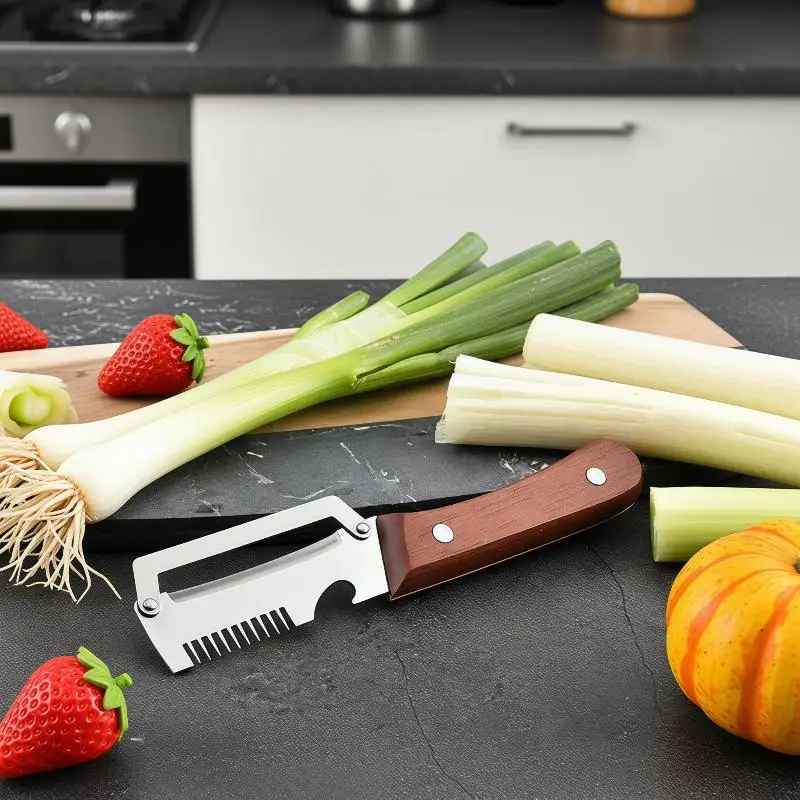 Ktchen Multi-function Stainless Steel Thickened Fruit Peeler Knife With Wooden Handle Multi-functional Vegetable Peeler