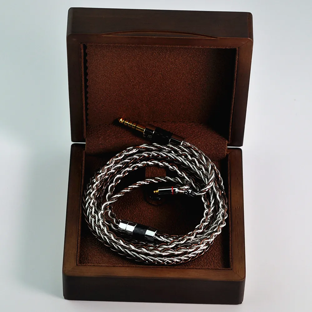 8-core Neotech upoc LITZ single crystal copper+silver plated mmcx 0.78 headphone cable with wooden box