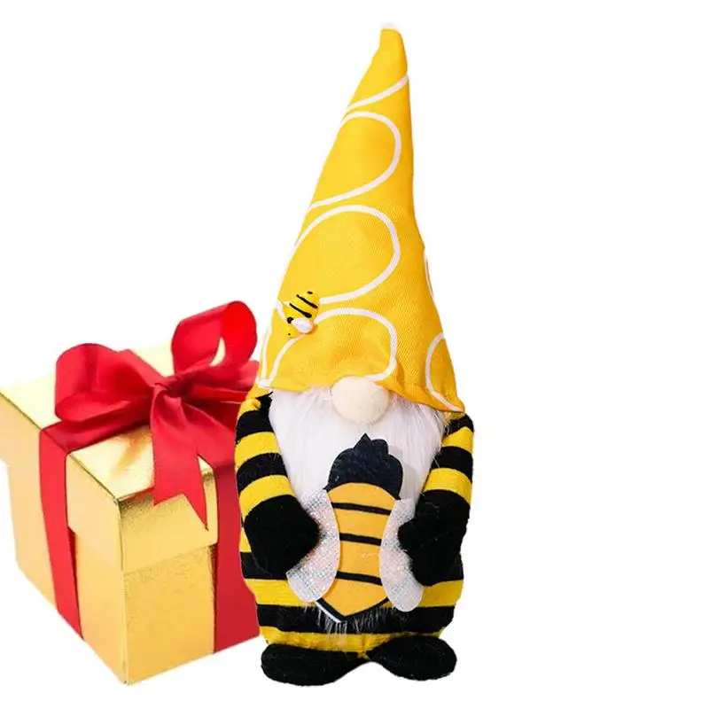 Gnome Plush Doll Spring Plush Bee Decoration Plush Stuffed Ornaments Festival Gifts Garden Home Farmhouse Kitchen Collection