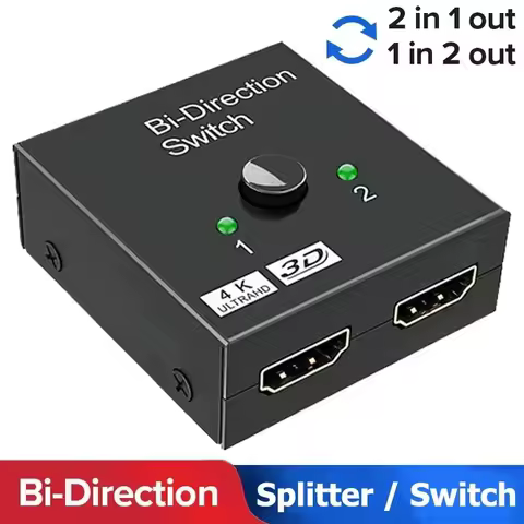 HDMI-compatible Switch Bi-Direction 2.0 Splitter 1x2/2x1 Adapter 2 in 1 Out Converter for 4K Switcher PS4 Pro/4/3 TV Box HD